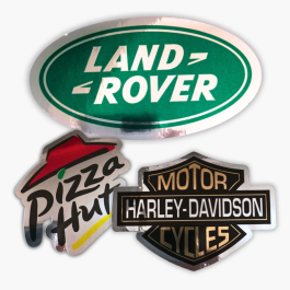 Adesivo Metalizado Prata Cromado 50cm Largura 4x0 cores Impressão Solvente Premium Meio Corte 