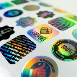 Adesivo Metalizado Holográfico Cromado 50cm Largura 4x0 cores Impressão Solvente Premium Meio Corte 