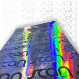 Adesivo Holográfico Vinil Largura 57cm 4x0 cores Impressão Solvente Premium Sem refile Holografico