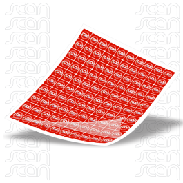 Adesivo Vinil Corte pequeno maior 6cm BRANCO LAMINADO Interno 30x42  Qual. Epson Meio Corte 