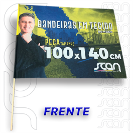 Bandeira 100x140cm no Tactel Bastão PVC 100x140cm 4x0  Overloque com Bolsa 