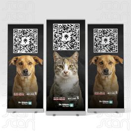 Banner Roll Up Lona 440 Brilho 80x200cm 4x0 cores Impressão UV Acompanha Suporte 