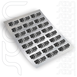 Folha Impressão C/ Corte menor 3cm Adesivo Metalizado Prata 30X42 4x0 cores Imprimax Meio Corte 