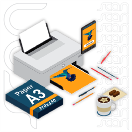 Folha Impressão Jato de Tinta A3 Off-Set 90gr A3 - 31x45cm 4x0 cores  CMYK Tinta Pigmentada Sem refile 