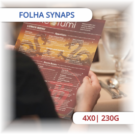 Folha SYNAPS | 4x0 | 230g Polyester 32x45 (impressão: 30x42)    
