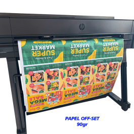 Papel off-set 90gr  90cm largura  Tinta Pigmentada  
