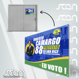 Placa de Residência para Eleição Poliondas 48x40 4x0 Impressão Uv Refile + Furo 