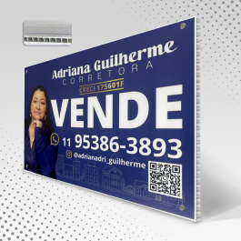 Placa Imobiliaria Poliondas 40x60cm 4x0 Impressão Uv  
