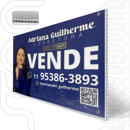 Placa Imobiliaria Poliondas 40x60cm 4x0 Impressão Uv  