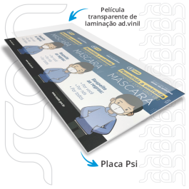 Placa UV Psi 1mm Laminada PSI  4X0 FOSCO sem refile 