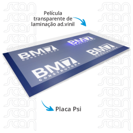 Placa UV Psi 2mm Laminada PSI  4X0 FOSCO sem refile 