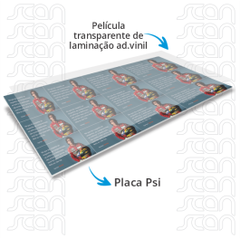 Placa UV Psi 3mm Laminada PSI  4X0 FOSCO sem refile 