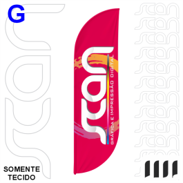 Tecido do Wind Banner Tecido Tactel - G 250x65cm - G 4x4  sem Base Somente o tecido. Confira o gabarito.