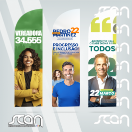 Tecido Wind Banner Campanha Tecido Polyester 200cm Altura 4x4 Modelo Faca somente tecido Costurado 